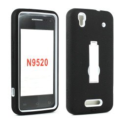 ZTE Boost Max+ Boost Max N9521 N9520 Armor Hybrid with Stand (Black White) ZTE Boost Max+ Boost Max N9521 N9520 Armor Hybrid with Stand (Black White)